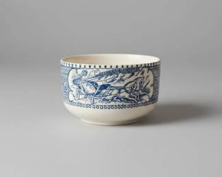 Vintage Currier Ives Blue and White Teacup