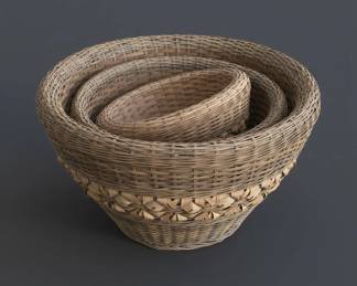 Set of Three Nested Woven Splint Baskets second image