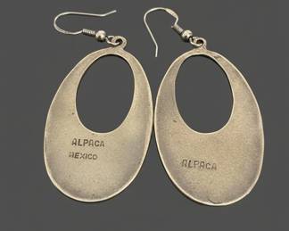 Mexican Alpaca Silver Teardrop Earrings second image