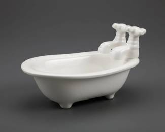 Vintage Ceramic Bathtub Soap Dish with Faucets second image