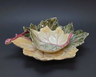 Bordallo Pinheiro Autumn Leaf Divided Relish Tray with Handle second image