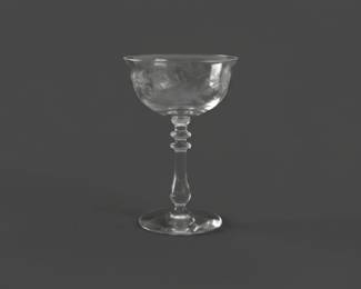 Vintage Etched Floral Champagne Coupes  Rock Sharpe second image