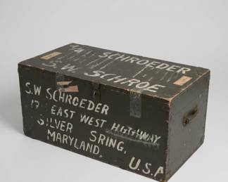 Vintage S.W. Schroeder Stenciled Wooden Shipping Crate