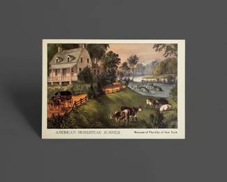 Currier  Ives American Homestead Summer Postcard fifth image