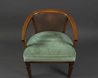 MidCentury Modern Barrel Cane Back Armchair third image