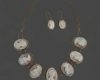 Vintage Hematite and MotherofPearl Cameo Jewelry Collection second image