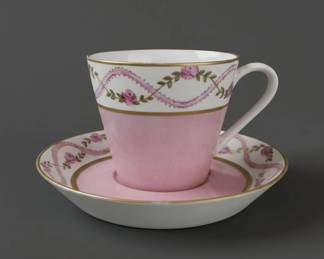 Limoges Pink Rose Garland Teacup and Saucer second image