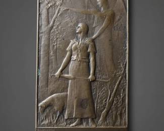 DanielDupuis Bronze Plaque La Fileuse second image