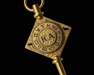 Vintage Kappa Alpha Fraternity Watch Key with Zodiac Engraving