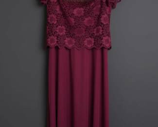 Simply Vera Vera Wang Womens Burgundy Lace Evening Gown second image