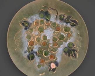 Sascha Brastoff Enamel on Copper Grape Plate second image