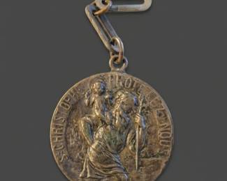 Vintage Saint Christopher Sterling Silver Medal with Rectangular Bail second image