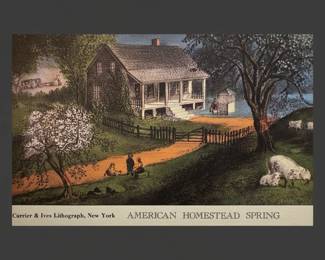 Currier  Ives American Homestead Spring Print sixth image