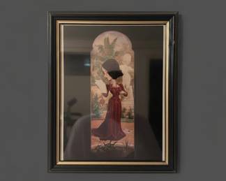 Art Nouveau Lady with Letter Art Print by C. Meloch