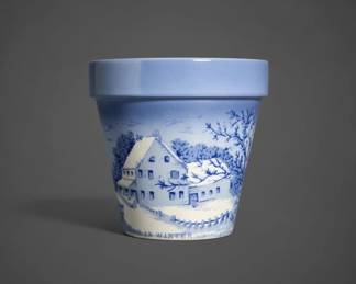 Currier  Ives The Old Homestead in Winter Ceramic Planter second image