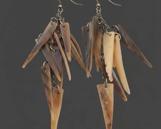 Artisan Horn Dangle Earrings second image