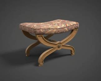 Ethan Allen Alexis XFrame Regency Style Curule Footstool third image
