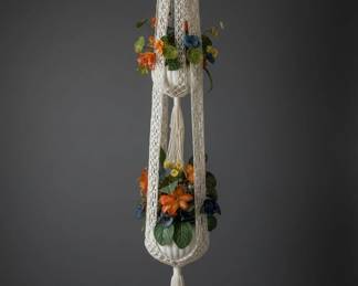 Vintage TwoTier Macram Plant Hanger second image
