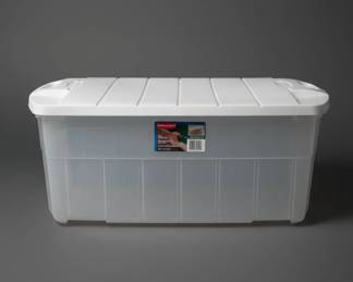 White Wicker Storage Trunk Bench