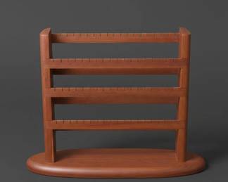Cherry Wood Tiered Earring Display Stand second image