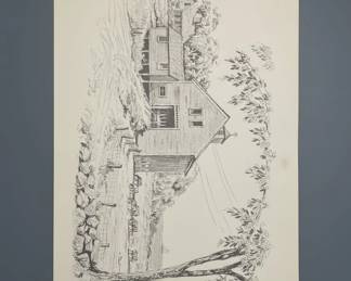 Jay Killian Original Pencil Drawing of Rural Barn Scene second image