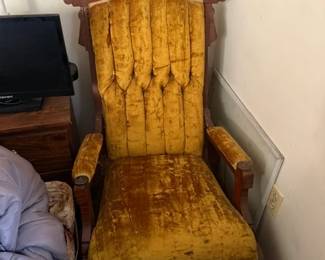upholstered mid century modern rocker