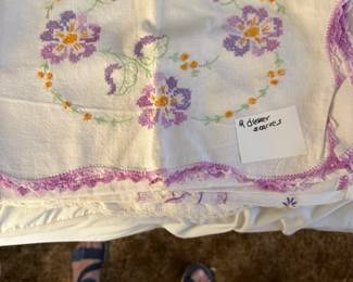 vintge embroidered dresser scarves