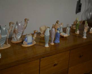 close up of hand decorated nativity.