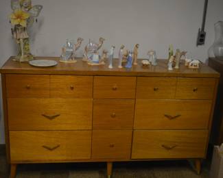 mcm dresser, hand decorated nativity figures