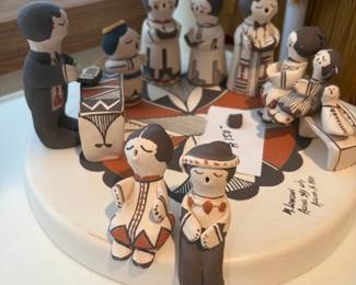 MINIATURE PUEBLO VILLAGE CHARACTERS IN TRADITIONAL CLOTHING
