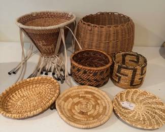 NATIVE AMERICAN HAND WOVEN BASKETS