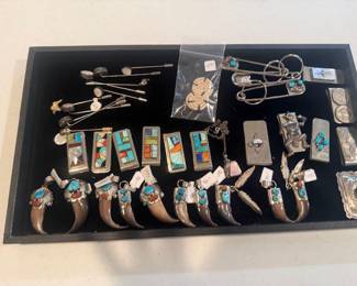 NATIVE AMERICAN CLAW PENDANTS & MONEY CLIPS & STICK PINS