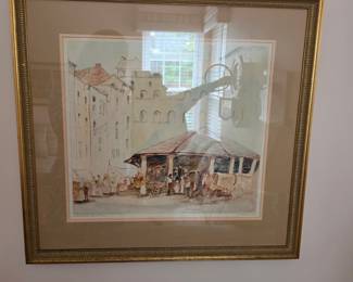 Market Place - Siena, Italy Watercolor Painting by Garok