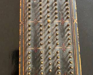 Antique Hand-Painted Wooden Cribbage Board