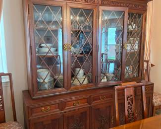 Vintage Mahogany Breakfront China Cabinet