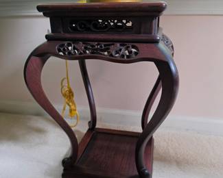 Chinese Carved Rosewood Plant Stand