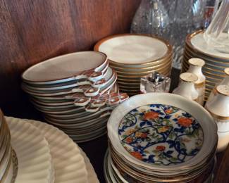 Vintage Japanese Imari Porcelain Small Plates with Handles