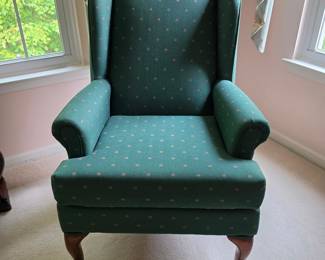 Traditional Wingback Armchair with Cabriole Legs