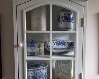 Vintage Crabtree & Evelyn Bath Collection in White Arched Display Cabinet