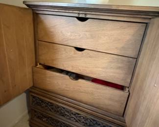 Drawers inside top doors of chest
