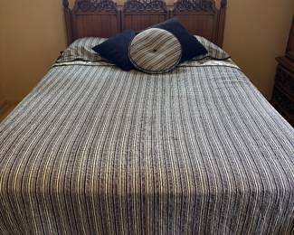 Queen bed frame and headboard, queen bed and box spring