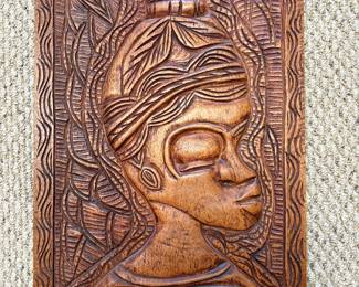 Wooden hand carved wall art