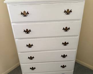 Painted white chest of drawers