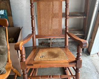 Wooden rocking chair, seat in need of repair
