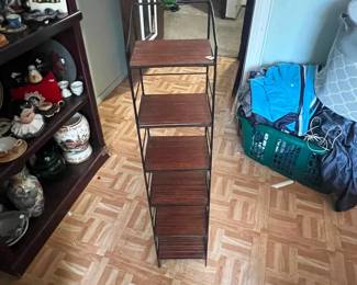 tall thin metal shelf 