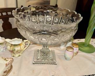 Cut glass Footed Bowl - beautiful