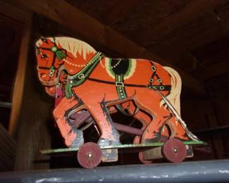 Vintage Wooden Horse Toy