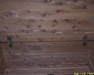 Interior of cedar chest