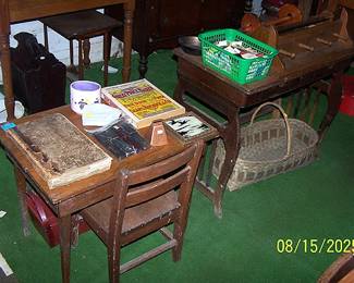 Child's table and chair, Lyre table