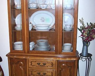 China cabinet w/ 86 pcs. Valmont china